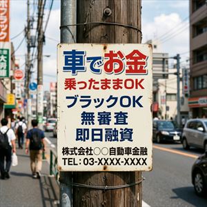 鹿児島県の車担保融資の看板