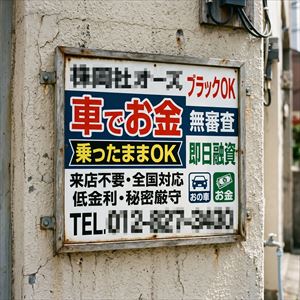 奈良県の車担保融資の看板