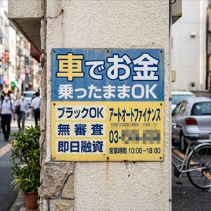 大阪府の車担保融資の看板