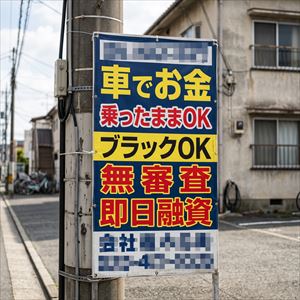 大分県の車担保融資の看板