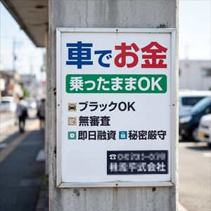 長崎県の車担保融資の看板