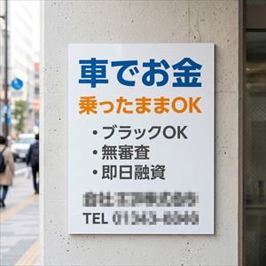 佐賀県の車担保融資の看板