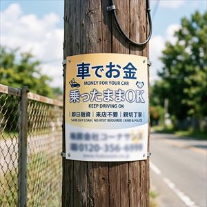 沖縄県の車担保融資の看板